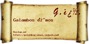 Galambos Ámos névjegykártya
